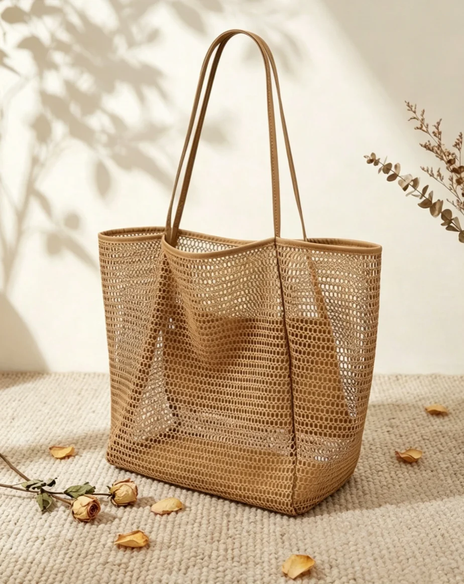 1pc Mesh Beach Tote Bag, Outdoor Activity Travel Organizer, Makeup, Cosmetic, Vacation Organizer, Large Capacity Cosmetic Organizer Makeup Case, Lipstick, Brush, Skincare, Small Items, Gift, Holiday And Halloween Christmas Multipurpose, Bohemian Style
1pc Mesh Beach Tote Bag, Outdoor Activity Travel Organizer, Makeup, Cosmetic, Vacation Organizer, Large Capacity Cosmetic Organizer Makeup Case, Lipstick, Brush, Skincare, Small Items, Gift, Holiday And Halloween Christmas Multipurpose, Bohemian Style