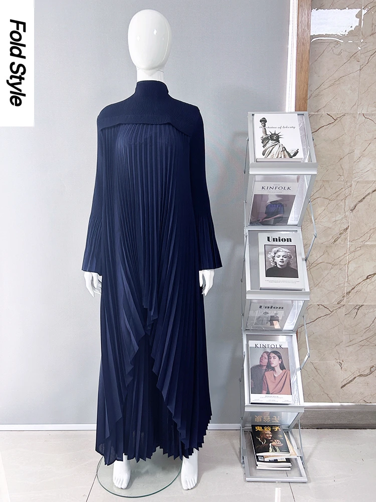 Miyake Pleated Women's 2024 Spring and Autumn Clothing High Neck Flare Sleeve Irregular Long Dress Loose Pants Two Piece Set
Miyake Pleated Women's 2024 Spring and Autumn Clothing High Neck Flare Sleeve Irregular Long Dress Loose Pants Two Piece Set