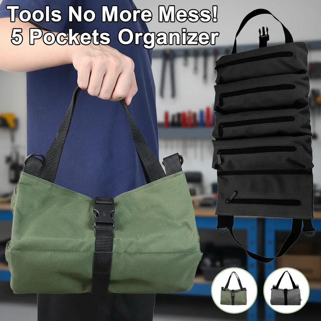 Canvas Tool Roll Storage Bag Multi-Pocket Tool Organizer Pouch Heavy Duty Wrench Roll Bag for Camping,Fishing,Outdoor Work
Canvas Tool Roll Storage Bag Multi-Pocket Tool Organizer Pouch Heavy Duty Wrench Roll Bag for Camping,Fishing,Outdoor Work