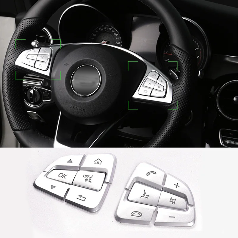For Mercedes-Benz A B CLA GLA GLE GLS CLS C GLC Class 12x Chrome Steering Wheel Button Cover Trim Car Interior Accessories
For Mercedes-Benz A B CLA GLA GLE GLS CLS C GLC Class 12x Chrome Steering Wheel Button Cover Trim Car Interior Accessories