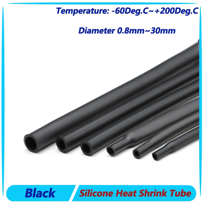Silicone Heat Shrink Tube Flexible Cable Sleeve Insulated High Temperature DIY Wire Wrap Protector 1/5M 1.7:1 Black 0.8mm~30mm
Silicone Heat Shrink Tube Flexible Cable Sleeve Insulated High Temperature DIY Wire Wrap Protector 1/5M 1.7:1 Black 0.8mm~30mm