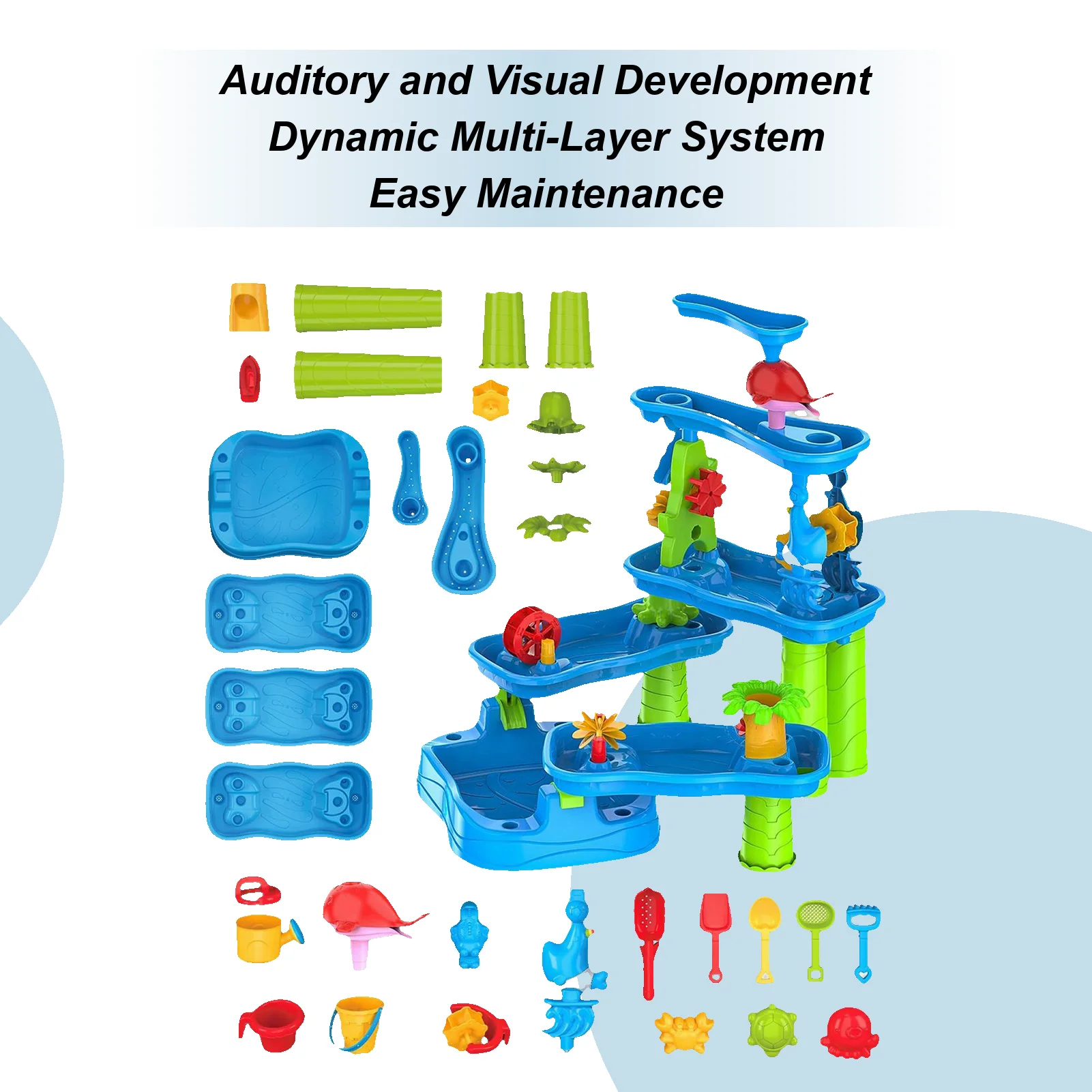 Kids Water Table 6-Tier Water Sand Play Table Rotatable Activity Pool Beach Toys For Patio Backyard Outdoor Playground Picnic
Kids Water Table 6-Tier Water Sand Play Table Rotatable Activity Pool Beach Toys For Patio Backyard Outdoor Playground Picnic