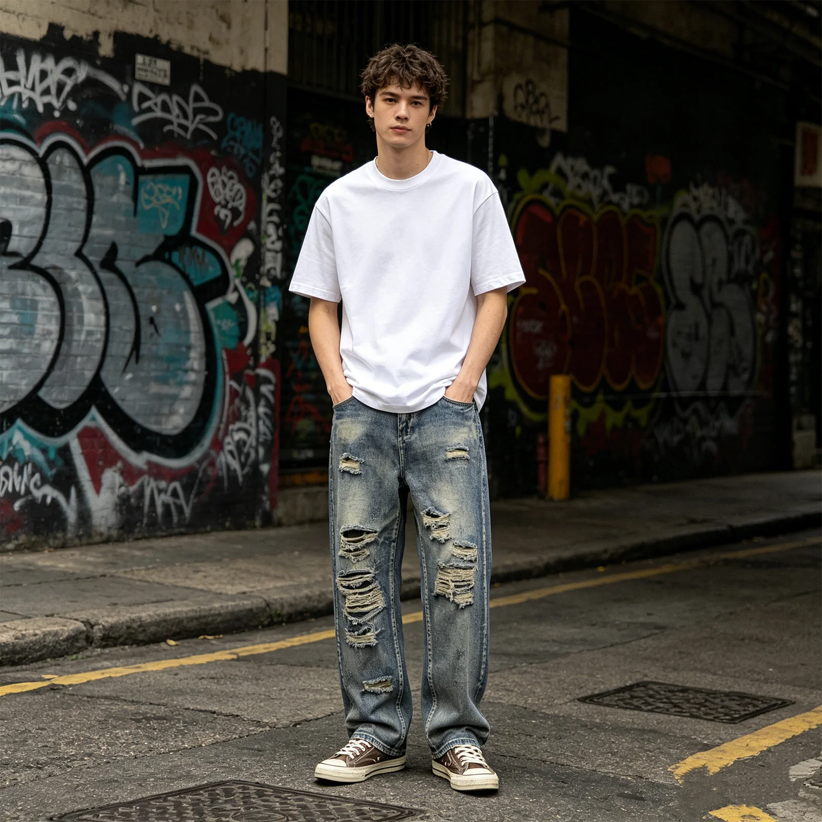 Men's Vintage Washed Distressed Ripped Tapered Jeans Slim Fit Straight Leg Destroyed Denim Pants Streetwear Y2k Jean Trousers
Men's Vintage Washed Distressed Ripped Tapered Jeans Slim Fit Straight Leg Destroyed Denim Pants Streetwear Y2k Jean Trousers