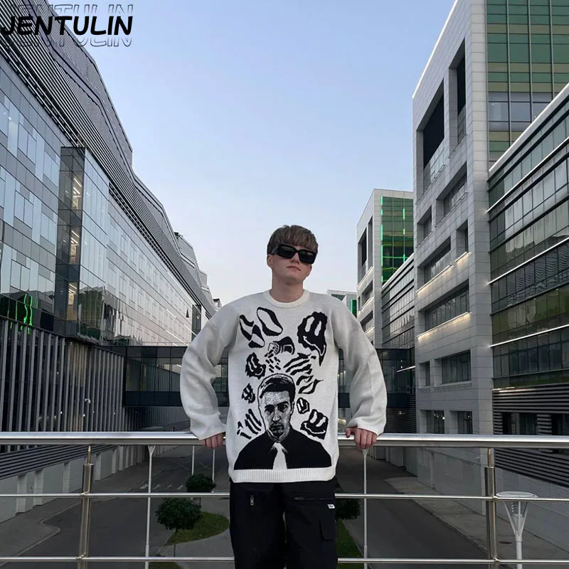 Y2k Harajuku Aesthetics Vintage Loose Punk Streetwear Knitted Unisex Rock Goth Graphic Print Sweater Knit Pullover Hip Hop Top
Y2k Harajuku Aesthetics Vintage Loose Punk Streetwear Knitted Unisex Rock Goth Graphic Print Sweater Knit Pullover Hip Hop Top