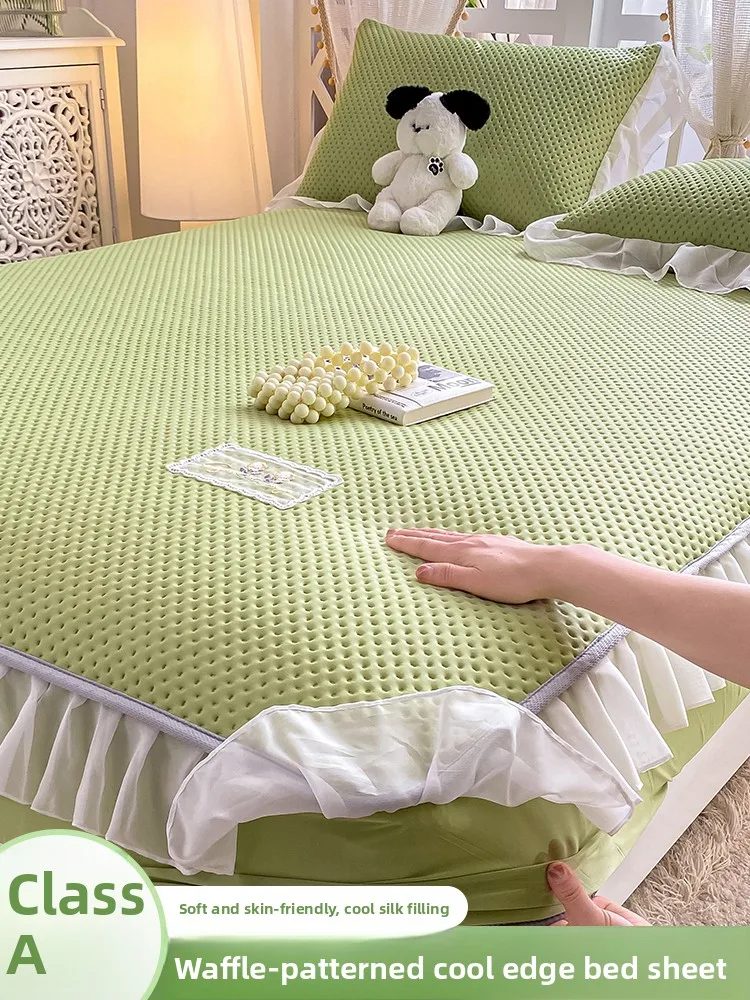 Summer Ice Silk Bed Canopy Single Piece Mattr Protector Cover Bedspread Tee Piece Set Lace Trim Cool Mat Pattern Bedding...
Summer Ice Silk Bed Canopy Single Piece Mattr Protector Cover Bedspread Tee Piece Set Lace Trim Cool Mat Pattern Bedding...