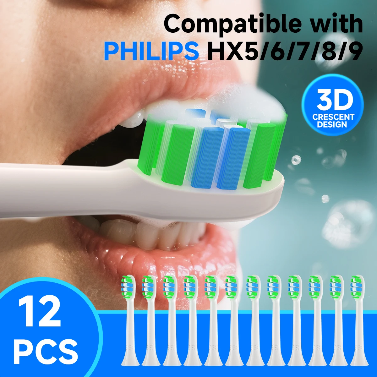 Сменные насадки для зубных щеток, 12 шт., совместимые со сменными насадками для электрических щеток Philips XH5/XH6/XH7/XH8/XH9
Сменные насадки для зубных щеток, 12 шт., совместимые со сменными насадками для электрических щеток Philips XH5/XH6/XH7/XH8/XH9