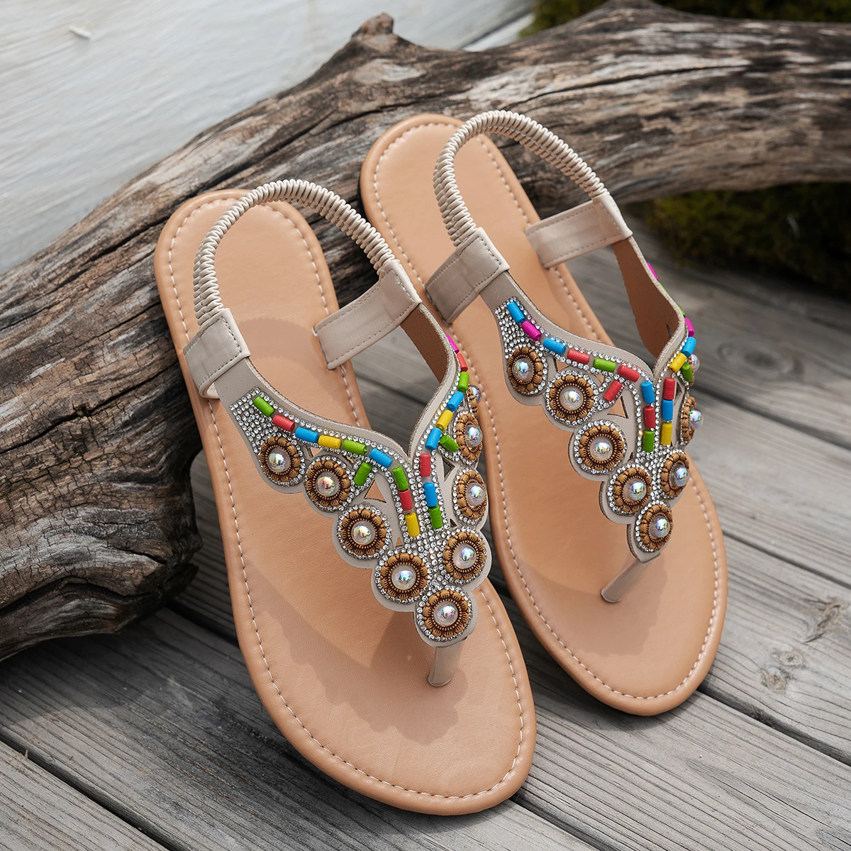 2026 Summer New Bohemian Ethnic Feng Shui Diamond Bead Elastic Heel Comfortable Slope Heel Clamp Foot Sandals for Women
2026 Summer New Bohemian Ethnic Feng Shui Diamond Bead Elastic Heel Comfortable Slope Heel Clamp Foot Sandals for Women