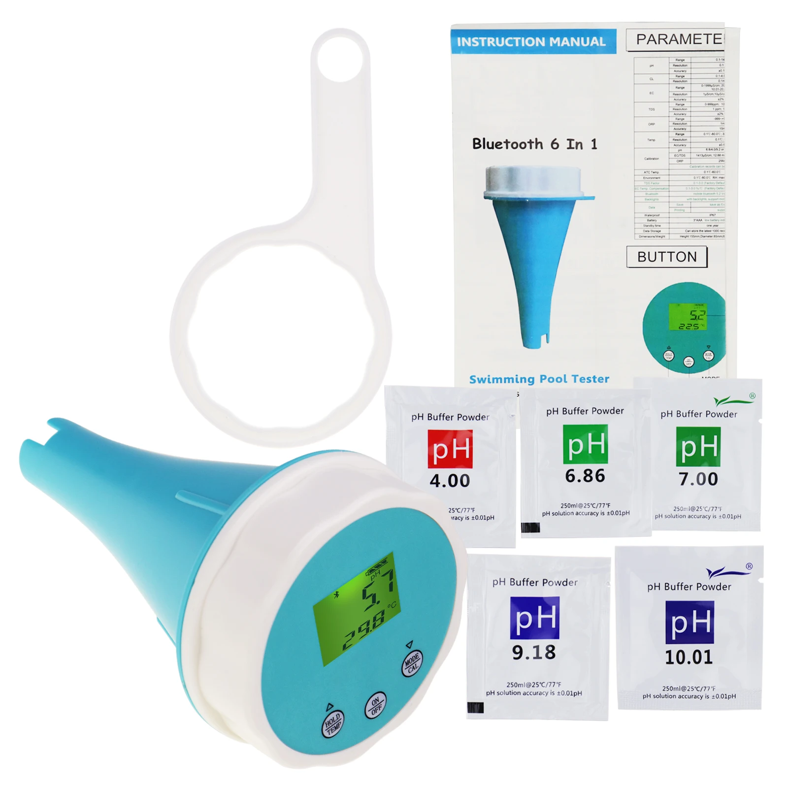 New Product Ideas Smart Water Quality Meter Bluetooth PH ORP EC Chlorine Salinity Temperature 6 in 1 Floating Tester Pool Spa
New Product Ideas Smart Water Quality Meter Bluetooth PH ORP EC Chlorine Salinity Temperature 6 in 1 Floating Tester Pool Spa