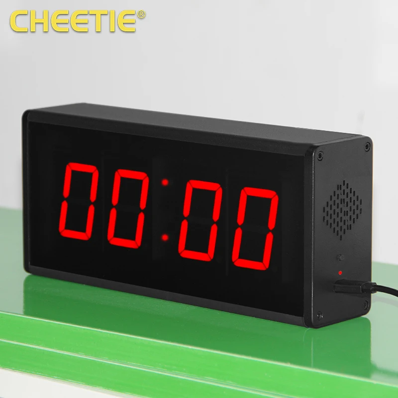 CHEETIE CP012 Rechargeable Speech Meeting Countdown Clock LED 4 Digit 1.8 Inch Digital Desktop Clock With Remote Control