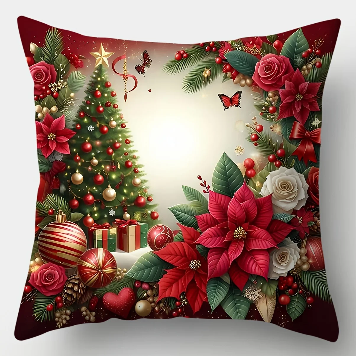 4 fundas de almohada de árbol de Navidad, estampado festivo de fondo rojo, fundas de poliéster con cremallera para decoración
4 fundas de almohada de árbol de Navidad, estampado festivo de fondo rojo, fundas de poliéster con cremallera para decoración