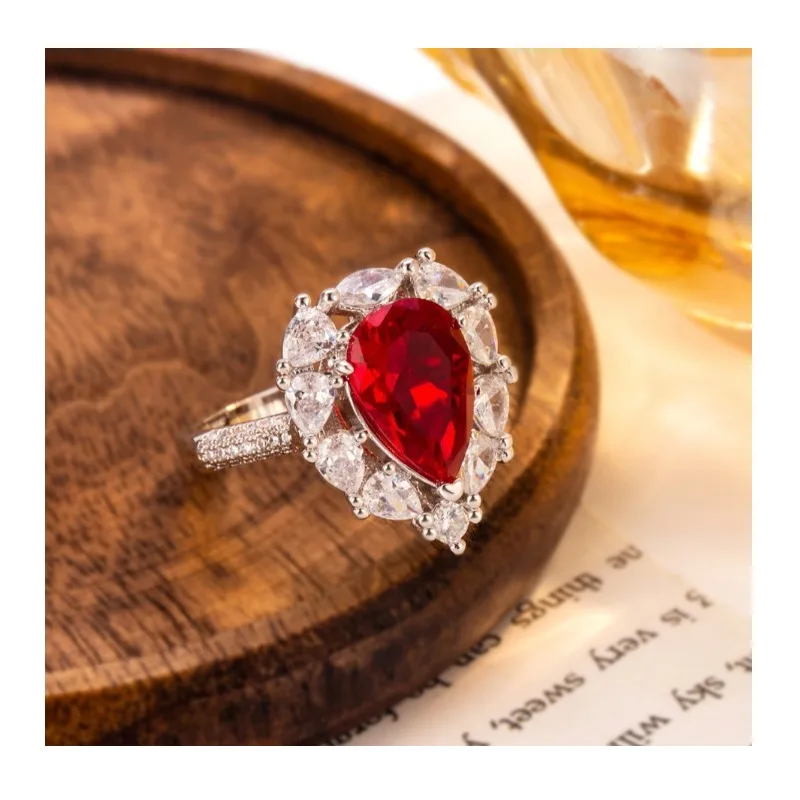 Live Stream New Model * Simulated Pigeon Blood Red Water Drop Luxury Inlaid Ring Red Corundum Versatile
Live Stream New Model * Simulated Pigeon Blood Red Water Drop Luxury Inlaid Ring Red Corundum Versatile