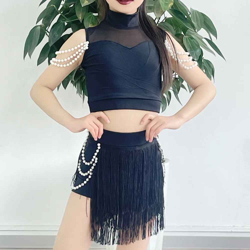 ballroom latin american Line dance clothing fringed Tassel Pearl dress samba cha cha competition dancewear practice Kids Grils
ballroom latin american Line dance clothing fringed Tassel Pearl dress samba cha cha competition dancewear practice Kids Grils