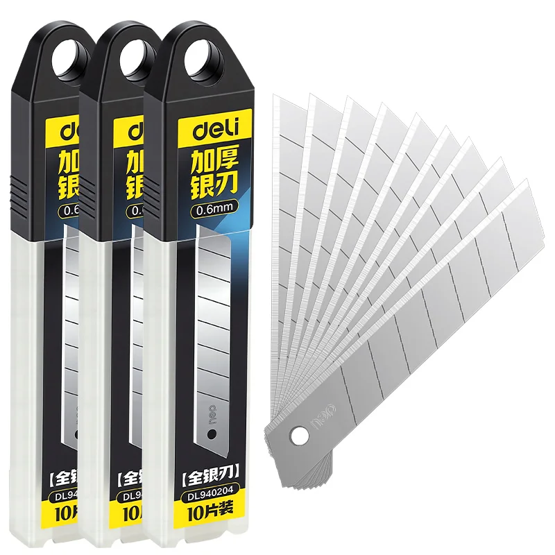 Professional 18mm Utility Knife Blades, 0.6mm Thick 60° Angle Alloy Steel, for Cutting on Drywall, Flooring, Packaging
Professional 18mm Utility Knife Blades, 0.6mm Thick 60° Angle Alloy Steel, for Cutting on Drywall, Flooring, Packaging