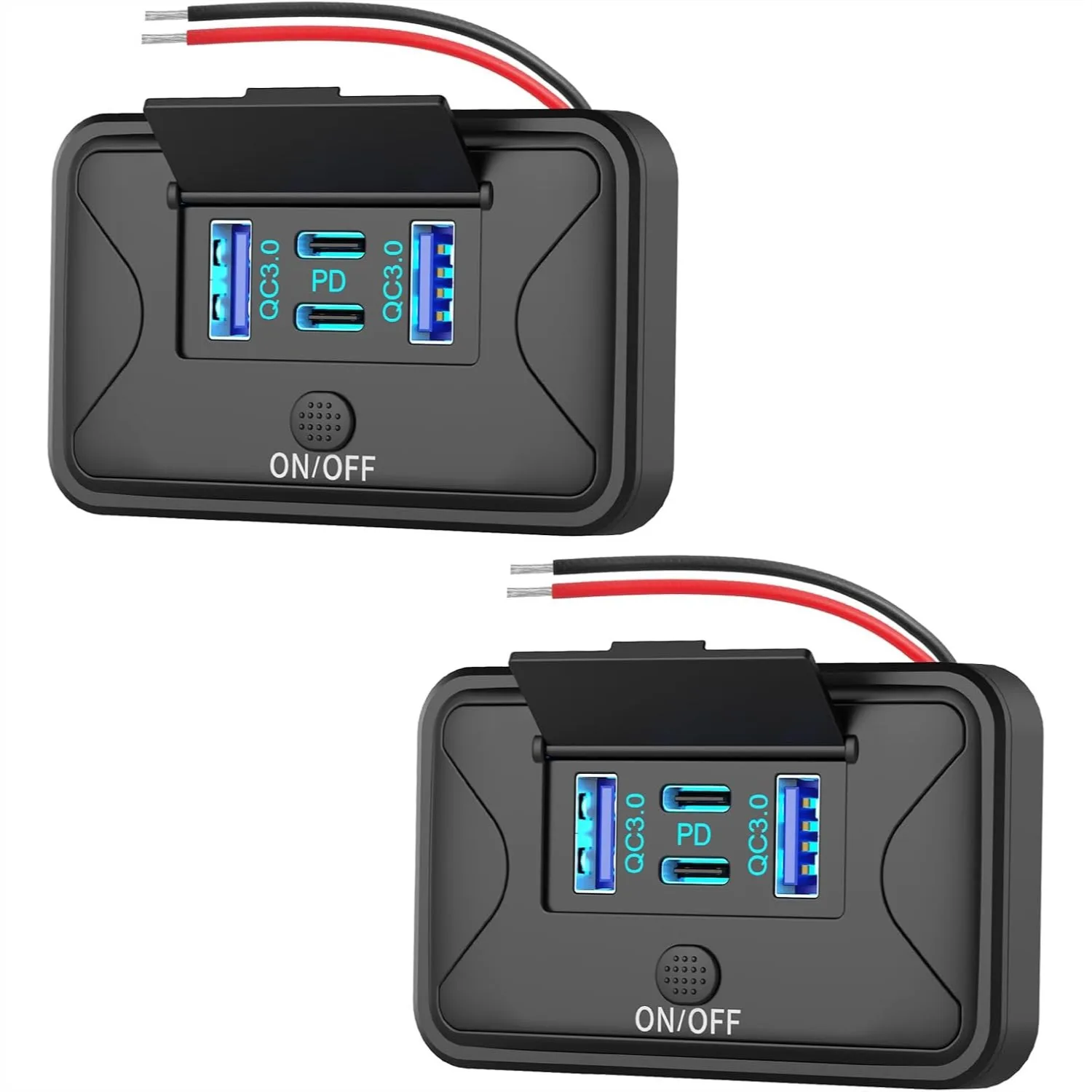4-Port USB Outlet Wall Mount with 78W Fast Charging, Dual PD & QC3.0 for Bus RV Truck Marine Golf Cart
4-Port USB Outlet Wall Mount with 78W Fast Charging, Dual PD & QC3.0 for Bus RV Truck Marine Golf Cart