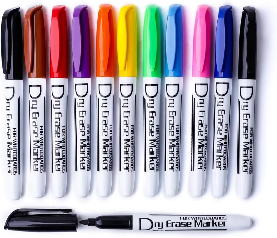 Dry Erase Markers Low Odor Fine Point Whiteboard Markers with 12 Pack 10 Colors for Classroom Office
Dry Erase Markers Low Odor Fine Point Whiteboard Markers with 12 Pack 10 Colors for Classroom Office