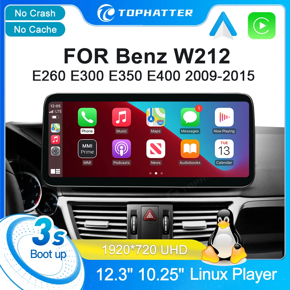 Linux CarPlay Car player For Mercedes Benz W212 E260 E300 E350 10.25" 12.3inch Android Auto Multimedia Head Unit Screen Radio
Linux CarPlay Car player For Mercedes Benz W212 E260 E300 E350 10.25" 12.3inch Android Auto Multimedia Head Unit Screen Radio
