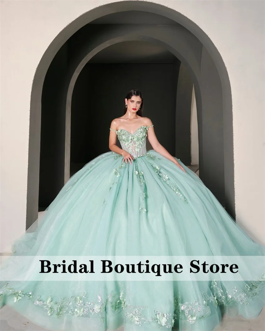 Exquisite Green Quinceanera Dress Ball Gown Beaded Crystals Off Shoulder Birthday Party Dress Vestidos De 15 Años Customized
Exquisite Green Quinceanera Dress Ball Gown Beaded Crystals Off Shoulder Birthday Party Dress Vestidos De 15 Años Customized