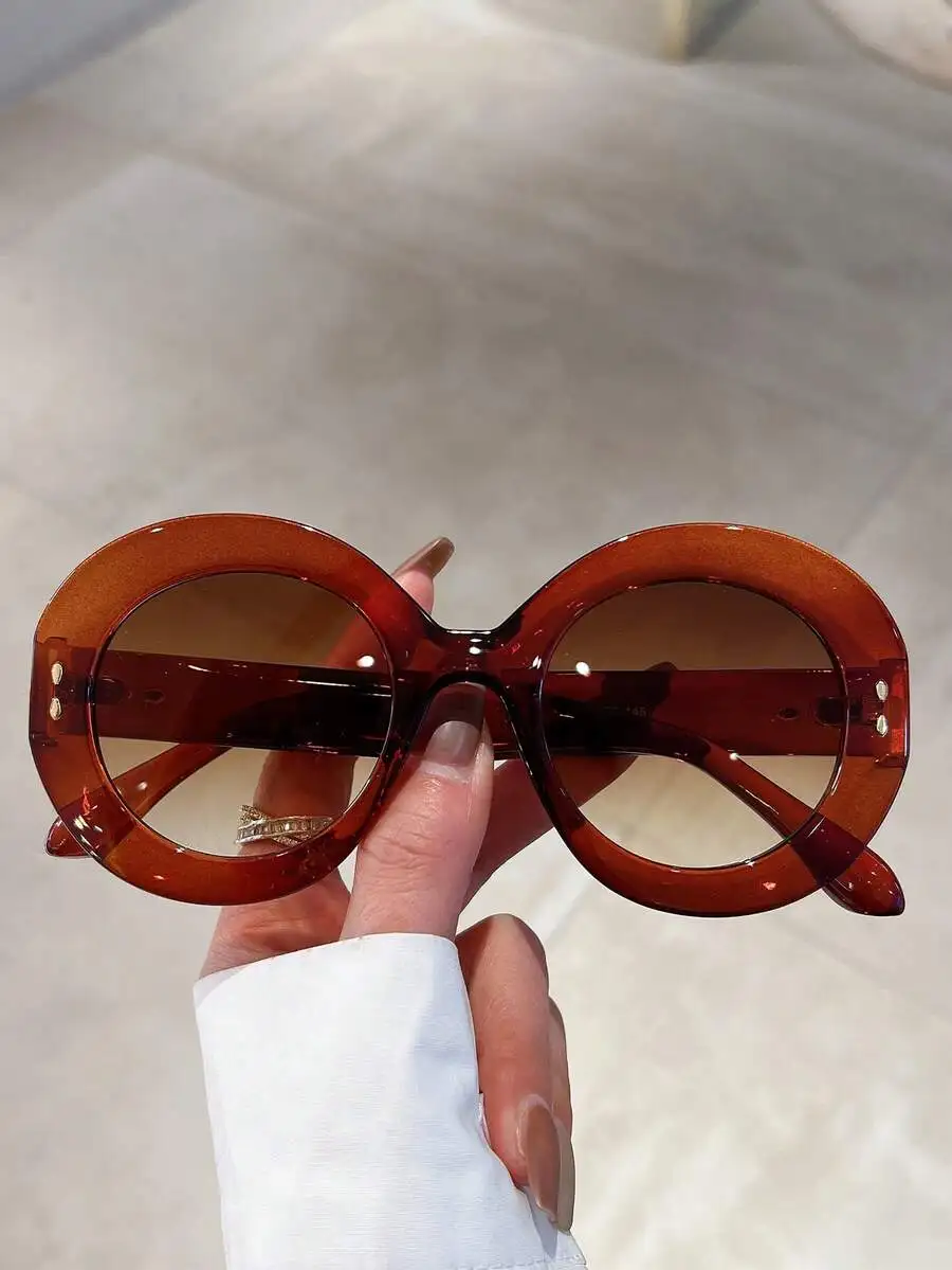Oversized Round Frame Amber Tinted Fashion Sunglasses for Women
Oversized Round Frame Amber Tinted Fashion Sunglasses for Women