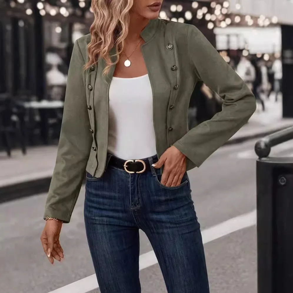 Women's Solid Color Double Breasted Decorative Jacket New Deer Velvet Retro Long Sleeve Jacket 2024 Autumn
Women's Solid Color Double Breasted Decorative Jacket New Deer Velvet Retro Long Sleeve Jacket 2024 Autumn