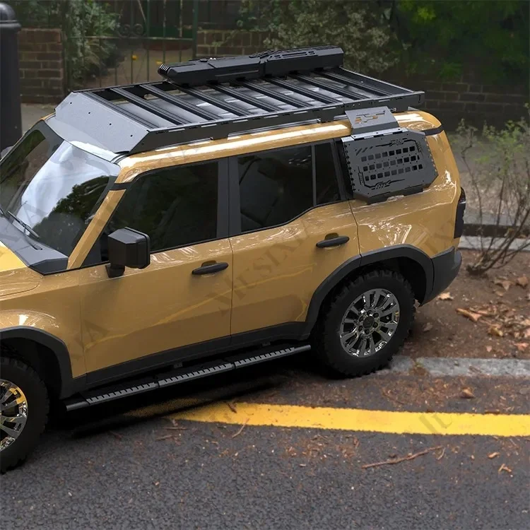 Roof Rack Cargo Basket with Rear Ladder & Side Window Armor Protector, Manganese Steel for Toyota Land Cruiser LC250 2024+
Roof Rack Cargo Basket with Rear Ladder & Side Window Armor Protector, Manganese Steel for Toyota Land Cruiser LC250 2024+