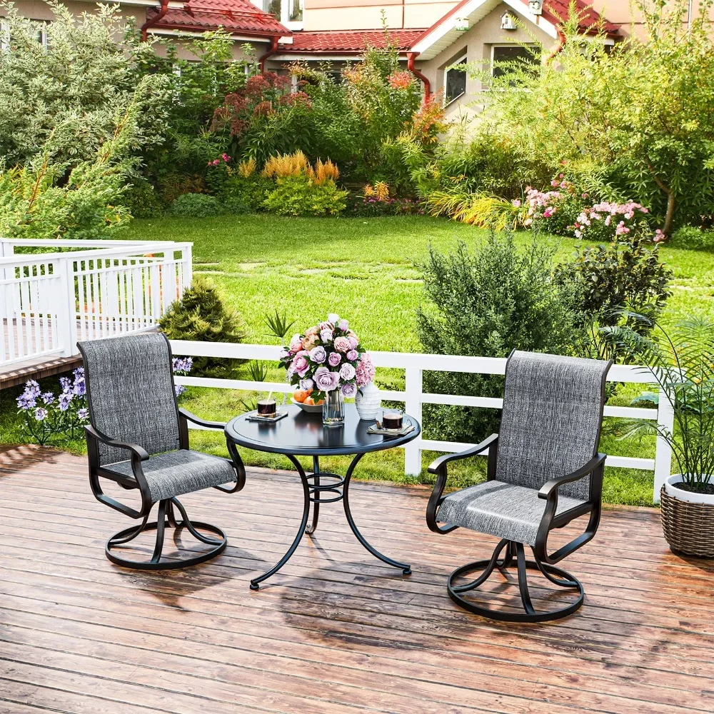High Back Outdoor Dining Chairs Set of 2, All Weather Swivel Patio Chairs, Breathable Garden Outdoor Furniture for Backyard Deck
High Back Outdoor Dining Chairs Set of 2, All Weather Swivel Patio Chairs, Breathable Garden Outdoor Furniture for Backyard Deck