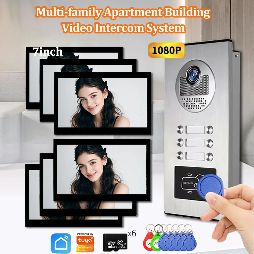 ANJIELO Tuya Smart 7-inch 1080P Video Intercom, Suitable for Multi-apartment Metal Doorbell Video Intercom Systems
ANJIELO Tuya Smart 7-inch 1080P Video Intercom, Suitable for Multi-apartment Metal Doorbell Video Intercom Systems
