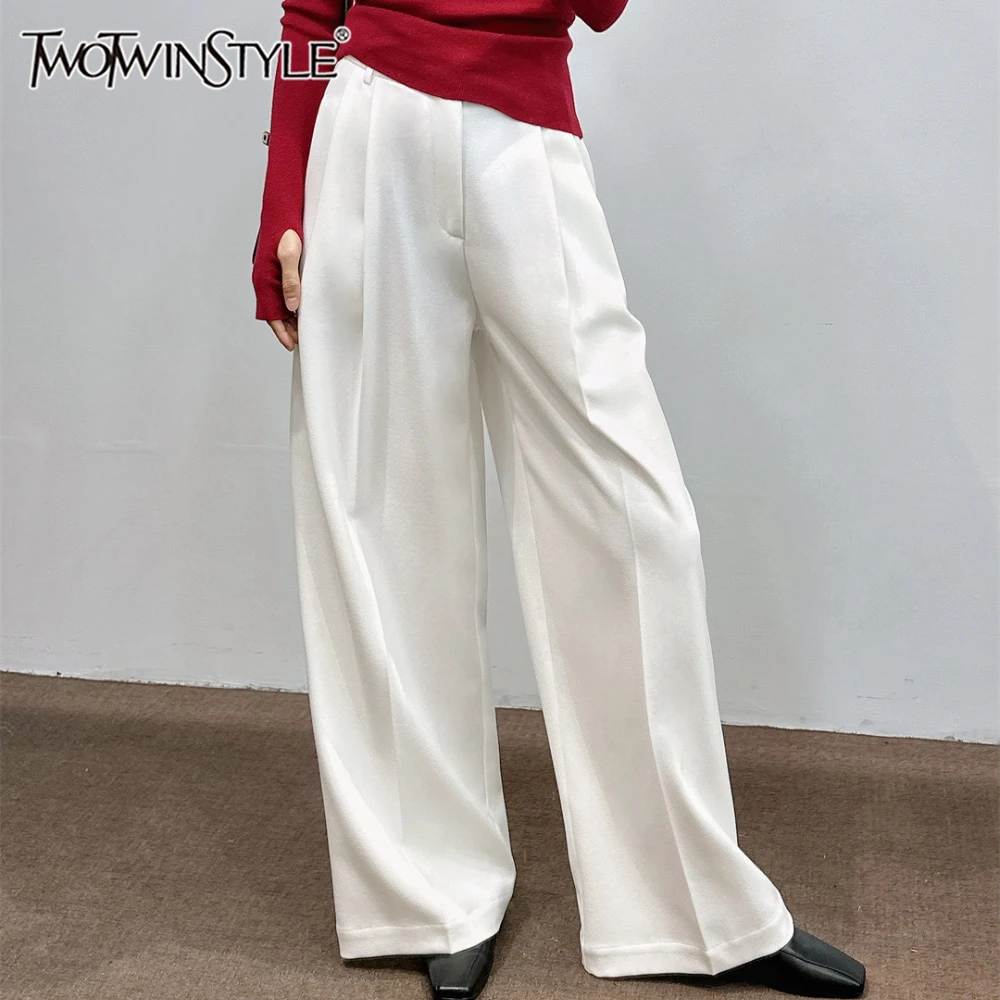 TWOTWINSTYLE белые шикарные брюки с карманами, женские свободные минималистичные повседневные широкие брюки с высокой талией, осенняя мода
TWOTWINSTYLE белые шикарные брюки с карманами, женские свободные минималистичные повседневные широкие брюки с высокой талией, осенняя мода