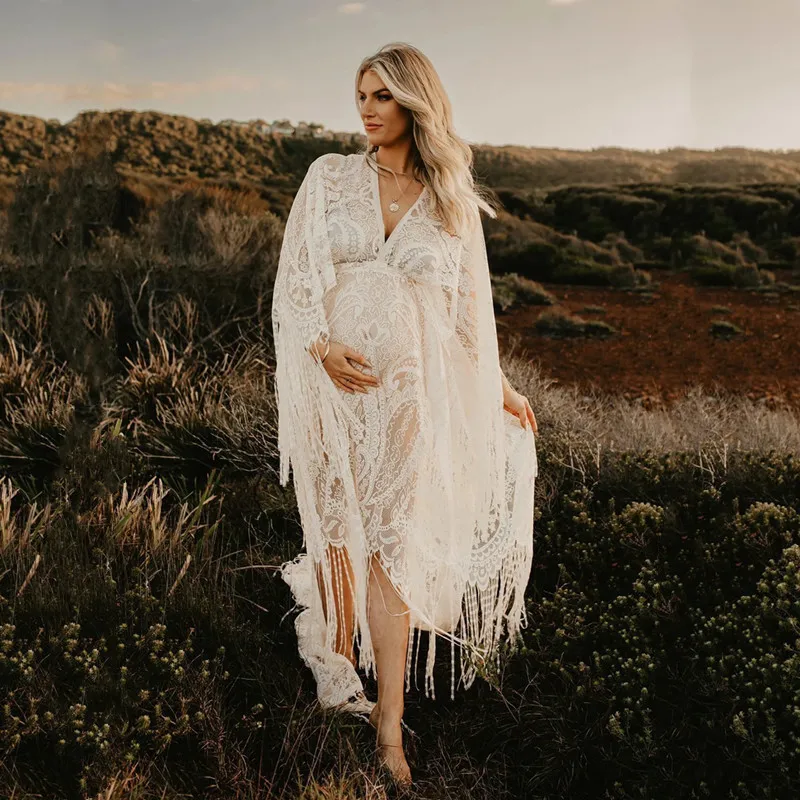 Boho Lace Maternity Photography Props Dresses Free Size Adjustable Pregnancy Photo Shoot Bohemian Long Dress Sides Slit
Boho Lace Maternity Photography Props Dresses Free Size Adjustable Pregnancy Photo Shoot Bohemian Long Dress Sides Slit