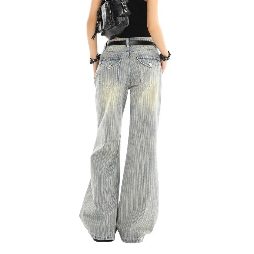 Новые винтажные потертые джинсы в вертикальную полоску унисекс, свободные повседневные брюки High Street Cleanfit, американский стиль
Новые винтажные потертые джинсы в вертикальную полоску унисекс, свободные повседневные брюки High Street Cleanfit, американский стиль