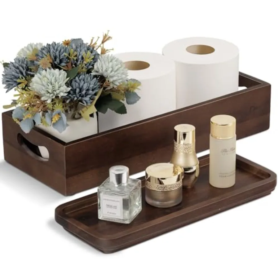 Handmade Toilet Tank Basket Topper and Vanity Tray Set of Natural Acacia Wood by, Created by Skilled Artisans, Smooth, Durable,
Handmade Toilet Tank Basket Topper and Vanity Tray Set of Natural Acacia Wood by, Created by Skilled Artisans, Smooth, Durable,