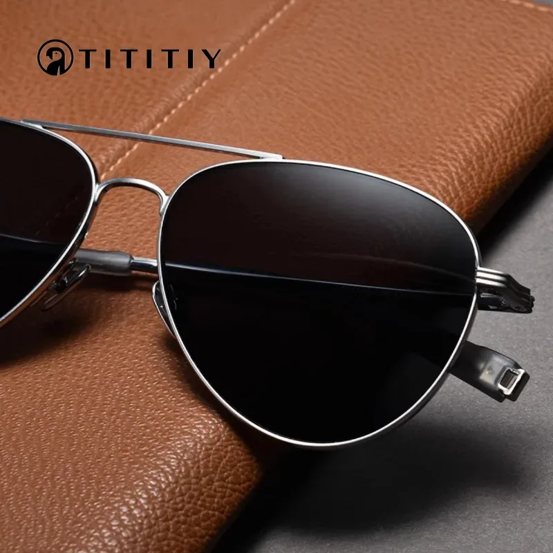 New Double Bridge Pure Titanium Retro Pilot Polarized Sunglasses for Men Summer Travel Fishing Anti-UV Sunshade Goggles UV400
New Double Bridge Pure Titanium Retro Pilot Polarized Sunglasses for Men Summer Travel Fishing Anti-UV Sunshade Goggles UV400