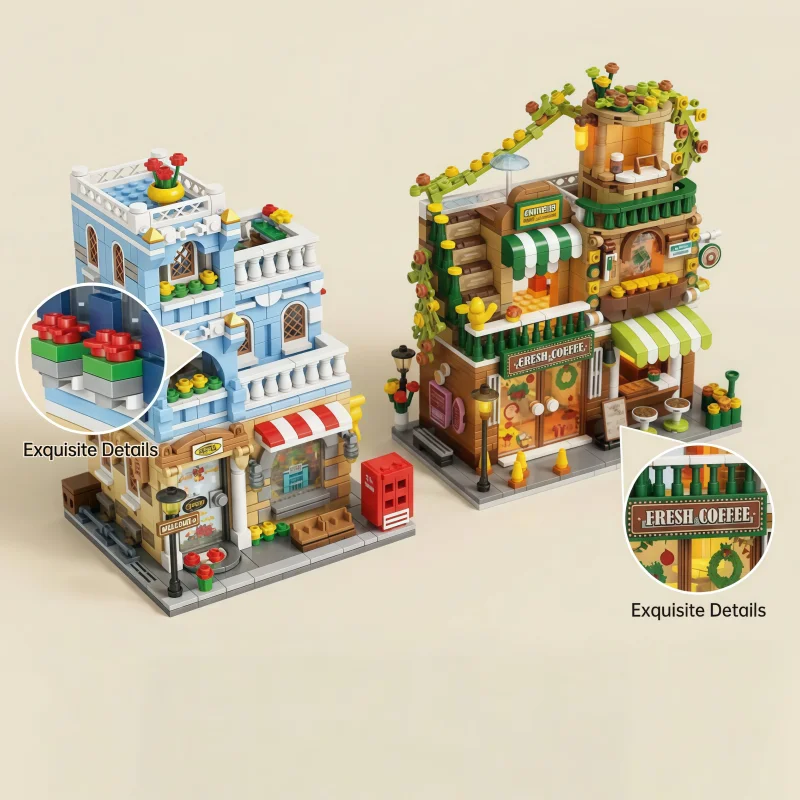 Street View Building Block Set of Coffee Shops and Hotels, Creative Urban House Model Kit, Collectible Mini Building Block Toys
Street View Building Block Set of Coffee Shops and Hotels, Creative Urban House Model Kit, Collectible Mini Building Block Toys