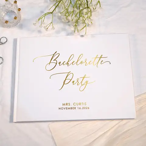 Custom Bridal Shower Guest Book Letters to the Bride Scrapbook Bachelorette Party Album Gifts Blank Page