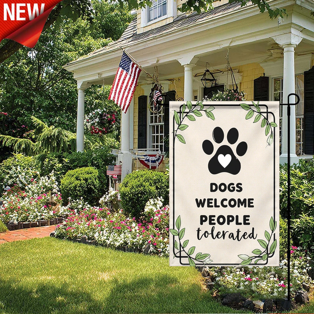 1PC, Dogs Welcome People Tolerated Garden Flag, Double Sided Funny Pet Paw Print Yard Flag, Weather Resistant Outdoor Decorative Flag for Dog Lovers, Porch Lawn Patio Backyard Seasonal Decor, Rustic Greenery Border House Flag for
1PC, Dogs Welcome People Tolerated Garden Flag, Double Sided Funny Pet Paw Print Yard Flag, Weather Resistant Outdoor Decorative Flag for Dog Lovers, Porch Lawn Patio Backyard Seasonal Decor, Rustic Greenery Border House Flag for