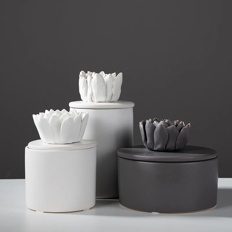 Modern Ceramic Storage Tank with Lid Creative Flower Decoration Kitchen Grain Dispenser Home Bedroom Table Top Jewelry Organizer
Modern Ceramic Storage Tank with Lid Creative Flower Decoration Kitchen Grain Dispenser Home Bedroom Table Top Jewelry Organizer