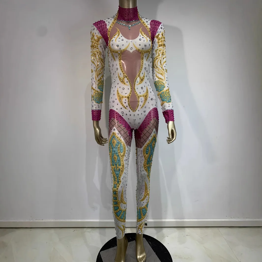 STOCK Mesh Print Jumpsuit Birthday Party Dress Singer Stage Costume Nightclub Performance Outfit Sexy Club Luxury Evening Gowns
STOCK Mesh Print Jumpsuit Birthday Party Dress Singer Stage Costume Nightclub Performance Outfit Sexy Club Luxury Evening Gowns