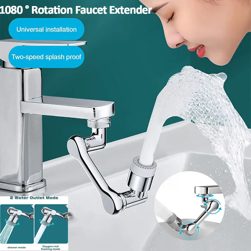 1080° Swivel Faucet Extender Universal Sink Aerator 2 Mode Splash Extension Kitchen Tap Saving Adaptor
1080° Swivel Faucet Extender Universal Sink Aerator 2 Mode Splash Extension Kitchen Tap Saving Adaptor