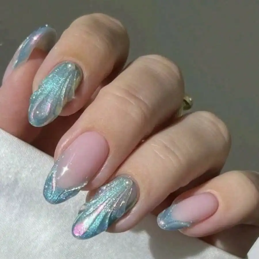 Women's Aurora Mermaid Press On Nails 3D Shell Effect Iridescent Stiletto Fake Nails for Beach Wedding
Women's Aurora Mermaid Press On Nails 3D Shell Effect Iridescent Stiletto Fake Nails for Beach Wedding