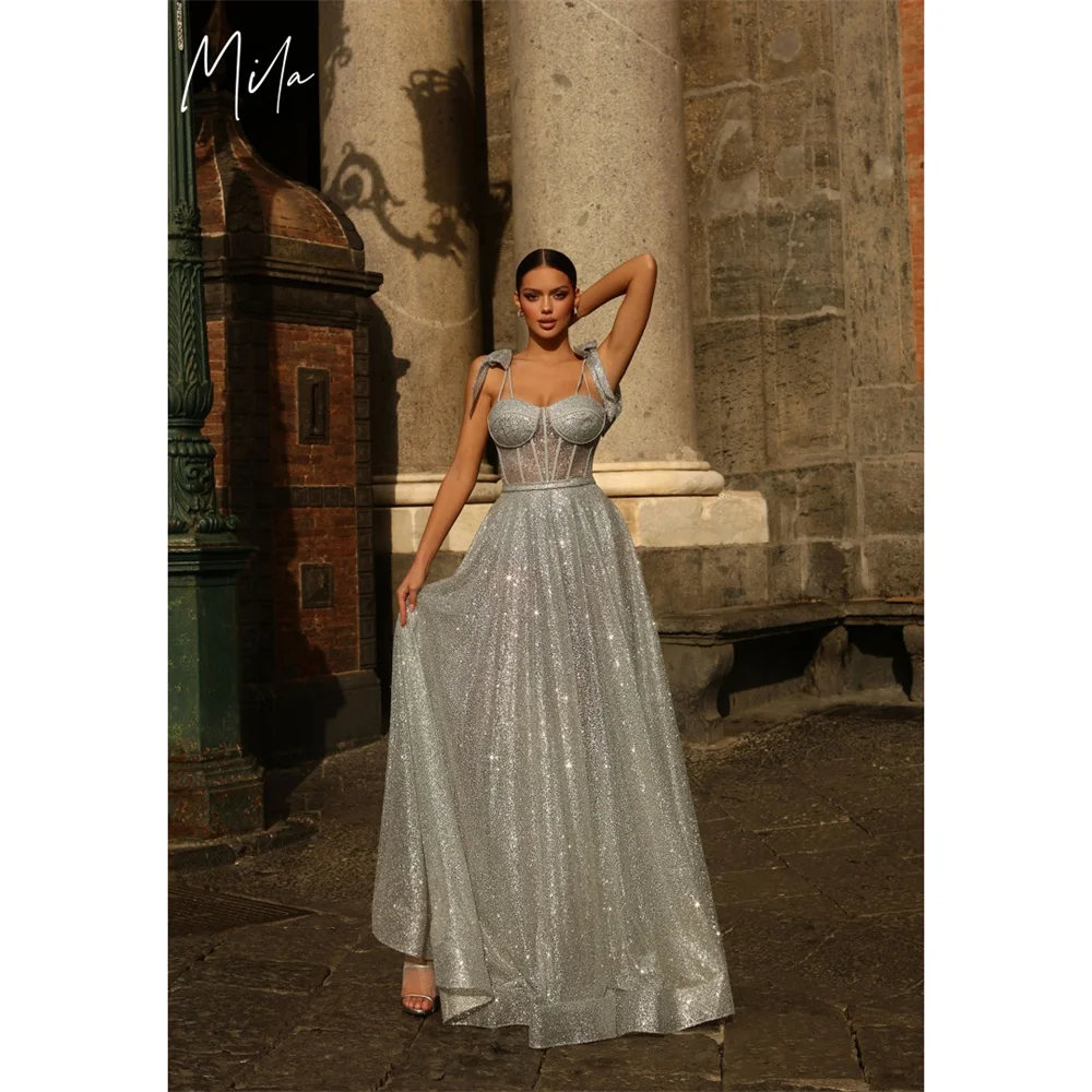 Mila Spaghetti Strap Customized Gray Evening Dresses Sleeveless Glitter Prom Dress 2025 Floor-Length Wedding Party Formal Gowns
Mila Spaghetti Strap Customized Gray Evening Dresses Sleeveless Glitter Prom Dress 2025 Floor-Length Wedding Party Formal Gowns