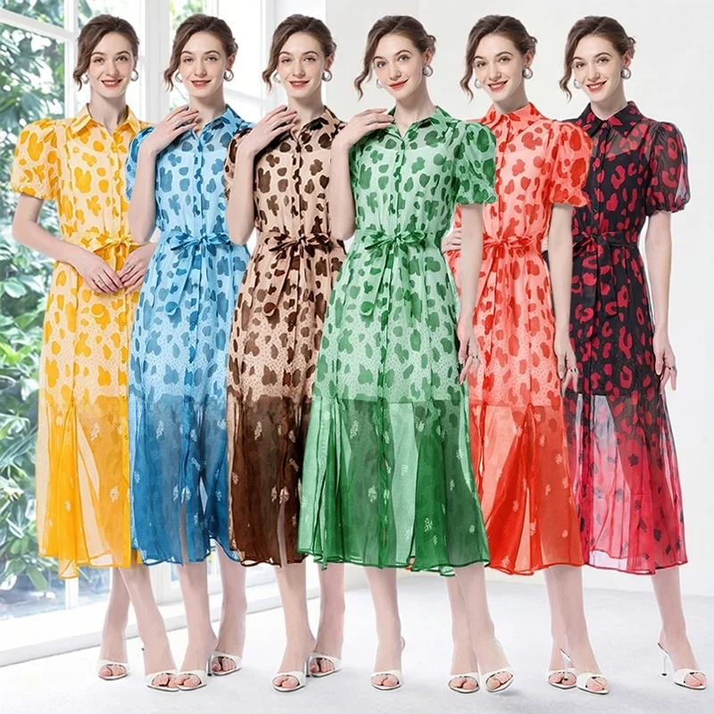 Vintage Style Leopard Print Dress with Puffy Sleeves Stand Collar Bubble Hem A-Line Midi Dress for Holiday And Beach
Vintage Style Leopard Print Dress with Puffy Sleeves Stand Collar Bubble Hem A-Line Midi Dress for Holiday And Beach