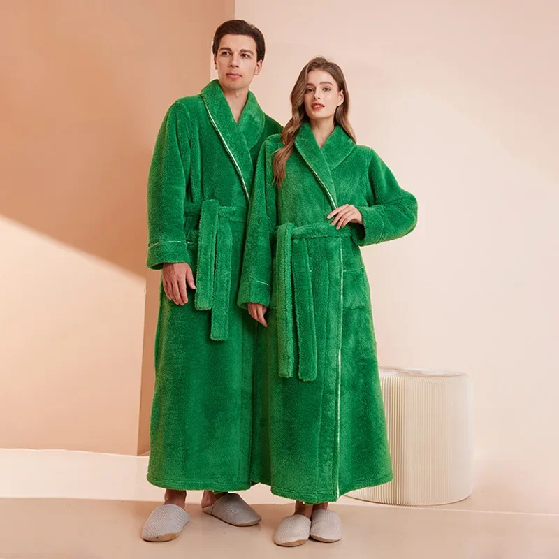 Sleeping Robe Autumn/Winter Winter Men's and Women's Comfortable Cotton Velvet Couple Extended Long Plush Bathrobe
Sleeping Robe Autumn/Winter Winter Men's and Women's Comfortable Cotton Velvet Couple Extended Long Plush Bathrobe