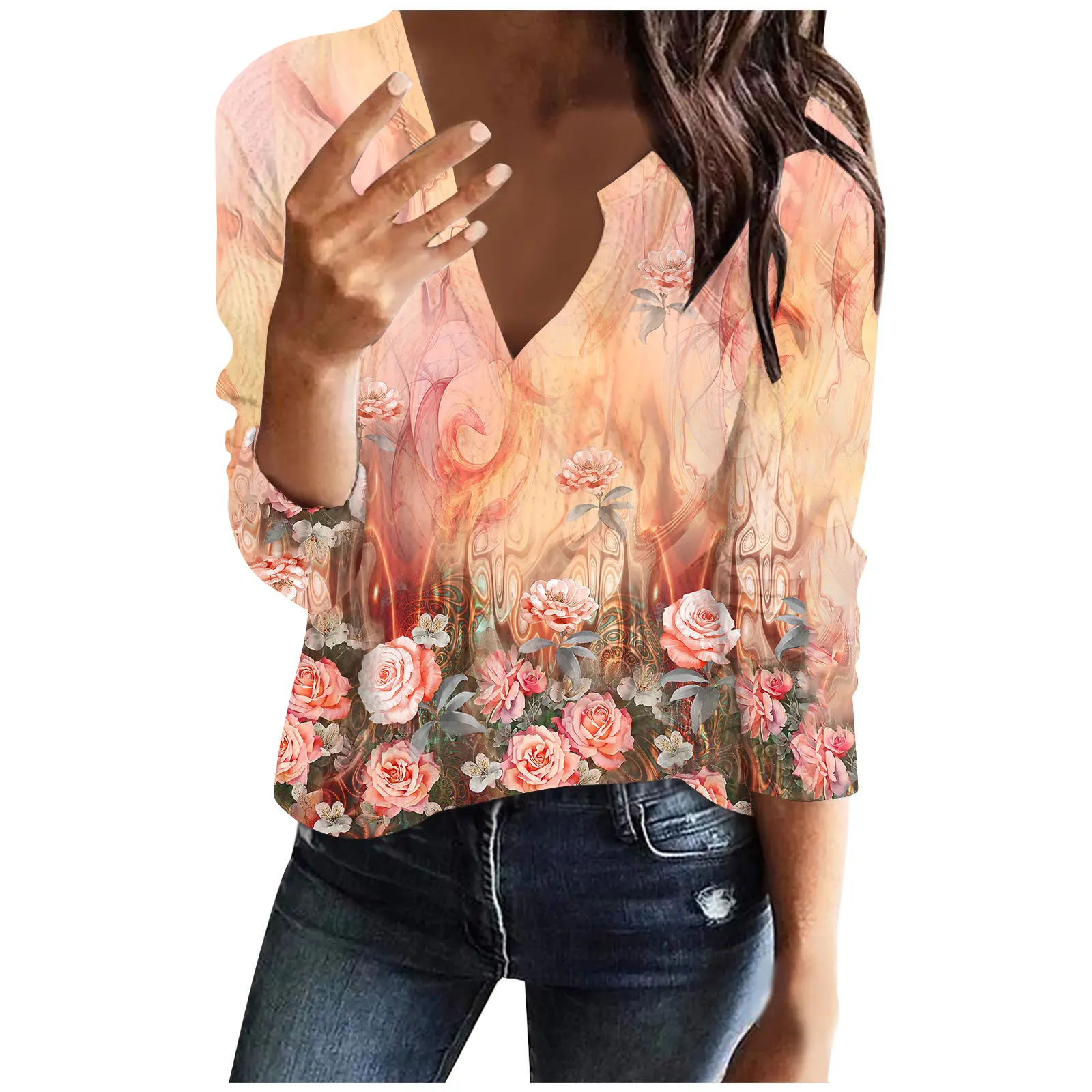 Design Sense Flower Print Women's Sweater Jumper Long Sleeve Unique V-neck Clothing Personality 2024 Autumn Women Street Top
Design Sense Flower Print Women's Sweater Jumper Long Sleeve Unique V-neck Clothing Personality 2024 Autumn Women Street Top