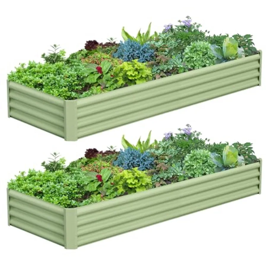 Комплект из 2 оцинкованных приподнятых грядок 8x2x1 фут, большие металлические приподнятые грядки для сада и огорода
Комплект из 2 оцинкованных приподнятых грядок 8x2x1 фут, большие металлические приподнятые грядки для сада и огорода