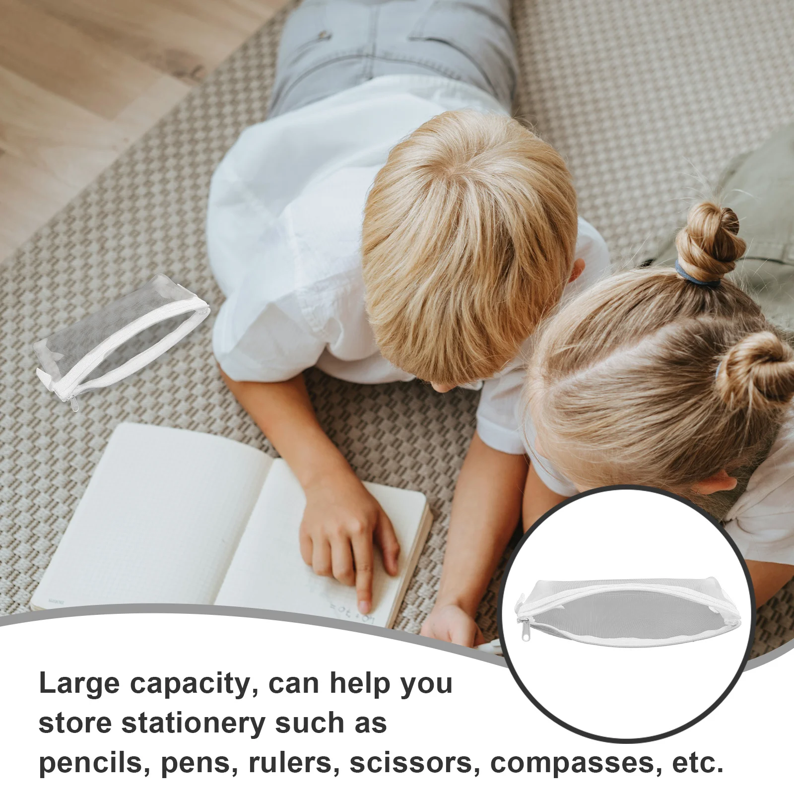 Многофункциональная большая сумка для файлов, пенал на молнии, органайзер для канцелярских принадлежностей, легкий вес для хранения косметики 
Многофункциональная большая сумка для файлов, пенал на молнии, органайзер для канцелярских принадлежностей, легкий вес для хранения косметики