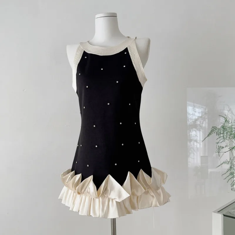 High Quality Summer French Vintage Sleeveless Short Dresses Women Luxury Diamonds Party Dress Korean Fashion Sweet Vestidos
High Quality Summer French Vintage Sleeveless Short Dresses Women Luxury Diamonds Party Dress Korean Fashion Sweet Vestidos