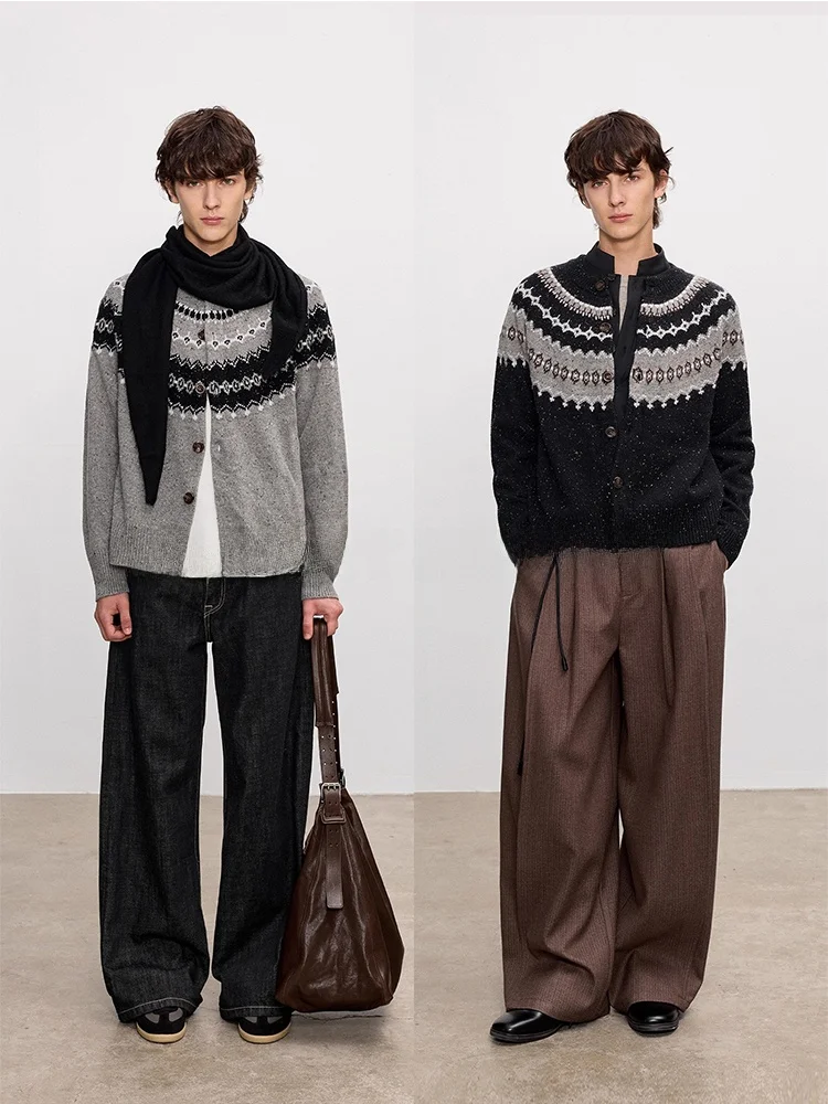 Мужской и женский удобный вязаный свитер Starry Fair Isle, кардиган из смешанной шерсти, теплая винтажная верхняя одежда
Мужской и женский удобный вязаный свитер Starry Fair Isle, кардиган из смешанной шерсти, теплая винтажная верхняя одежда