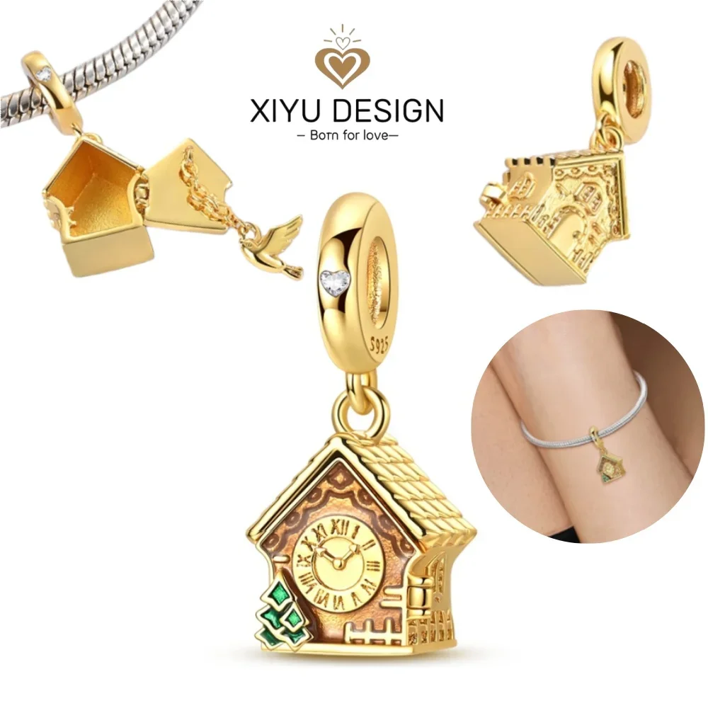 Модные золотые открывающиеся часы с кукушкой, стерлинговое серебро 925 пробы, подвеска с бусинами, подходит для браслета «сделай сам», ожерелье, женские ювелирные изделия, подарок
Модные золотые открывающиеся часы с кукушкой, стерлинговое серебро 925 пробы, подвеска с бусинами, подходит для браслета «сделай сам», ожерелье, женские ювелирные изделия, подарок