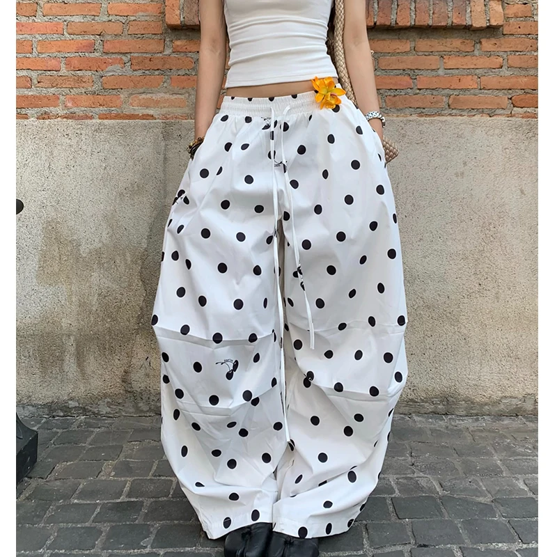 2026 Wide Leg Trousers Polka Dot Spring Summer Korean Fashion Woman Pants High Waist Drawstring Pantalones
2026 Wide Leg Trousers Polka Dot Spring Summer Korean Fashion Woman Pants High Waist Drawstring Pantalones