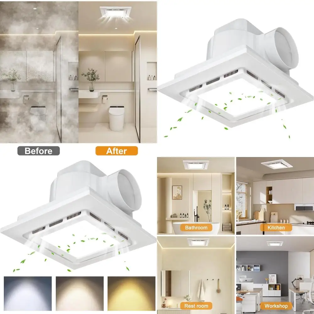 Ultra Quiet 10 Bathroom Exhaust Fan with Light, 1.0 Sone, 145CM, 8.3x8.3 Mount, 3-Color Options
Ultra Quiet 10 Bathroom Exhaust Fan with Light, 1.0 Sone, 145CM, 8.3x8.3 Mount, 3-Color Options