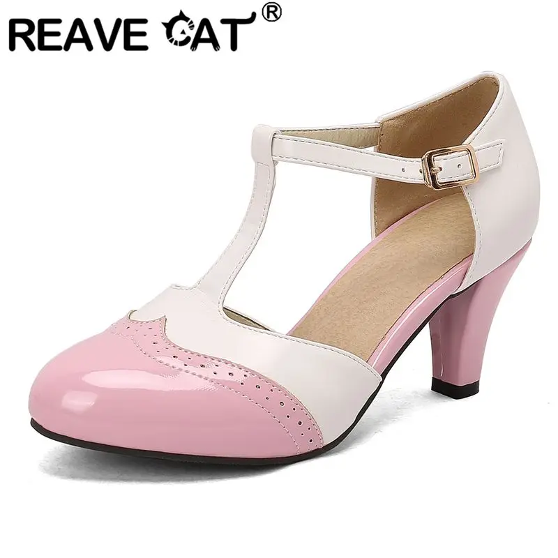 REAVE CAT Sweet Mary Janes Сандалии с круглым носком на высоком каблуке 7 см с пряжкой и Т-образным ремешком Разноцветные большие размеры 46 47 48 Модная обувь для свиданий
REAVE CAT Sweet Mary Janes Сандалии с круглым носком на высоком каблуке 7 см с пряжкой и Т-образным ремешком Разноцветные большие размеры 46 47 48 Модная обувь для свиданий